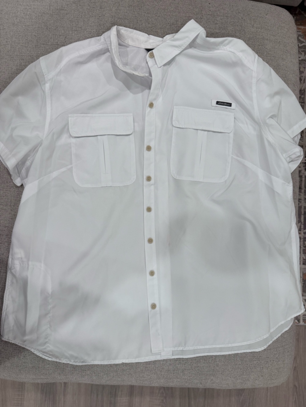 Eddie Bauer White Short Sleeve Button-Up Shirt